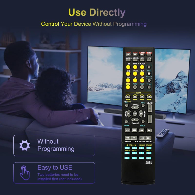 AULCMEET RAV315 Replace Remote Control Compatible with Yamaha AV Receiver Home Theater RX-V3800 RXV3800 RX-V650 RXV650 V459 RX-V663 RXV663 V757 RX-V640 RXV640 RX-V363 RXV363 V377 V620 V640 V1500 HTR-6230 - Image 5